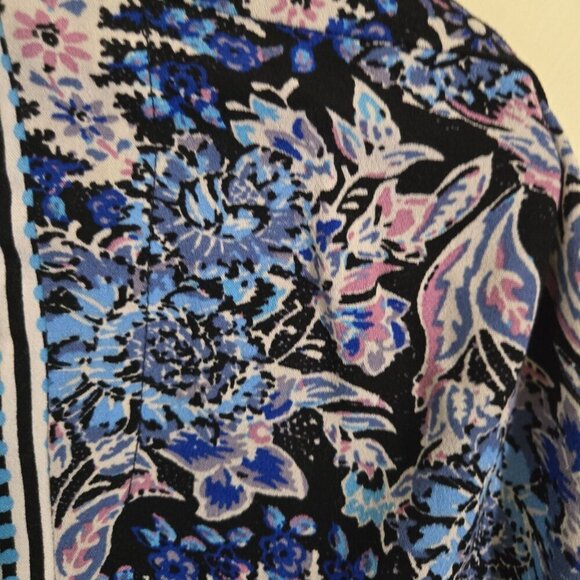 Free People Mix N Match Floral Top Kimono Sleeve Oversized Cropped Size XS - Picture 7 of 10